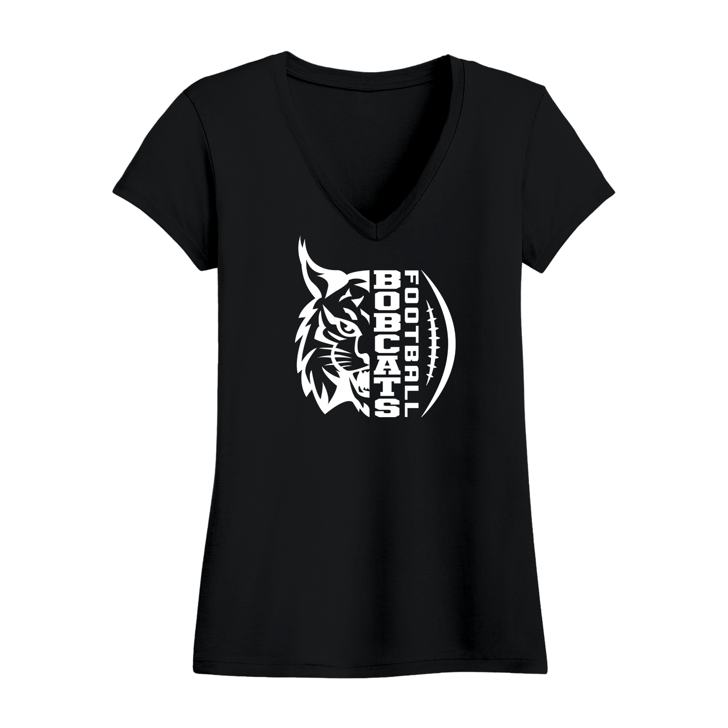 Bobcats Football Women's V-Neck T-Shirt
