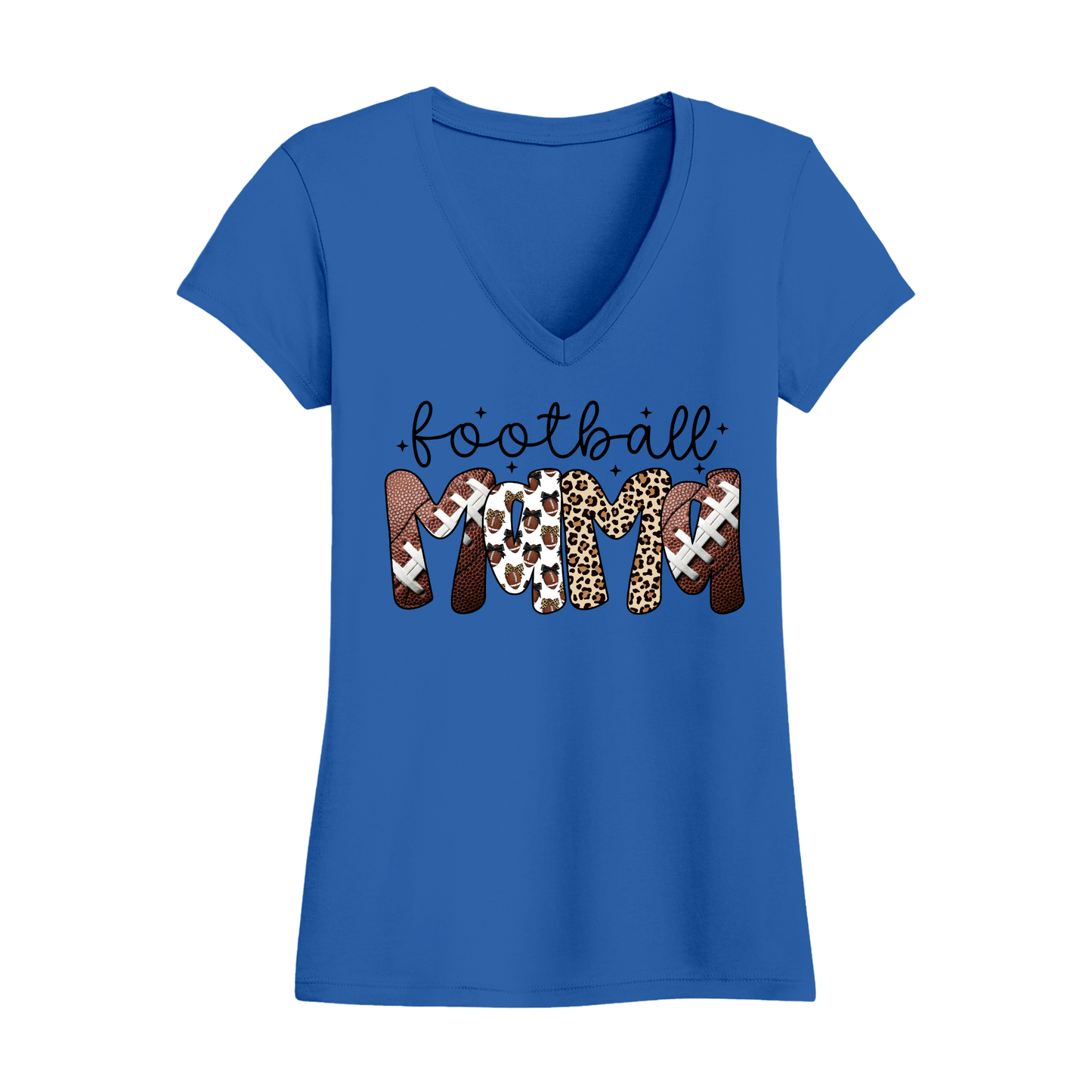 Football Mama V-Neck T-Shirt
