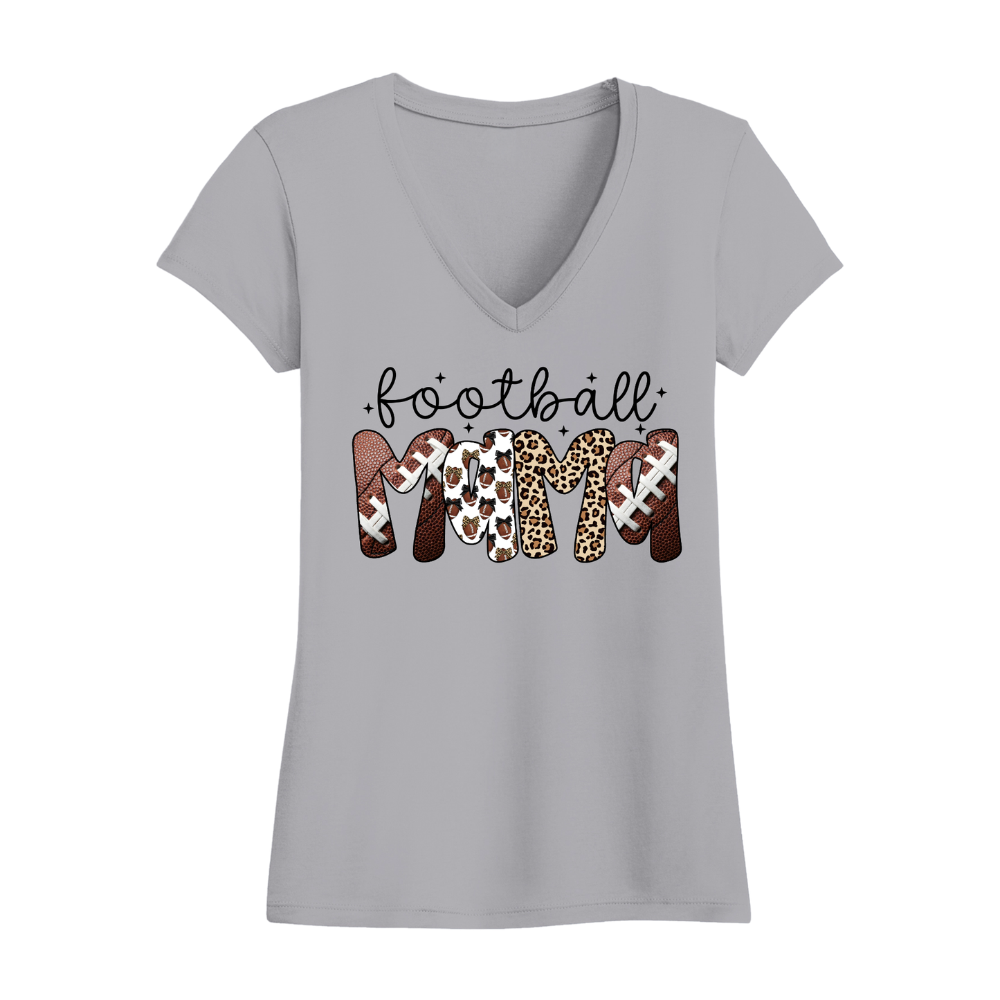 Football Mama V-Neck T-Shirt