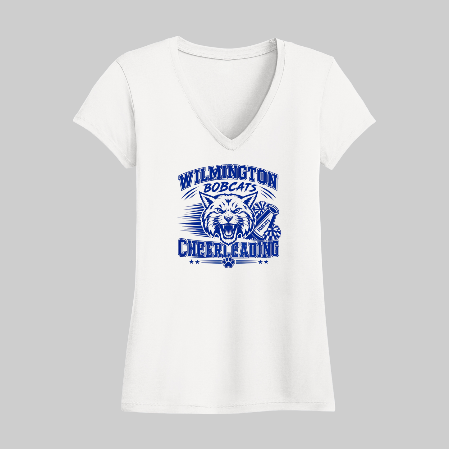 Wilmington Bobcats Cheerleading Women's V-Neck T-Shirt