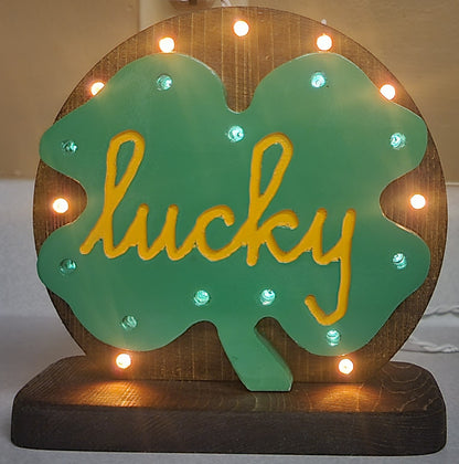 Lucky Light Up Wooden Decor