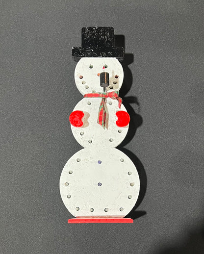 Snowman Light Up Wooden Decor