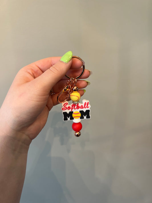 Softball Mom Keychain