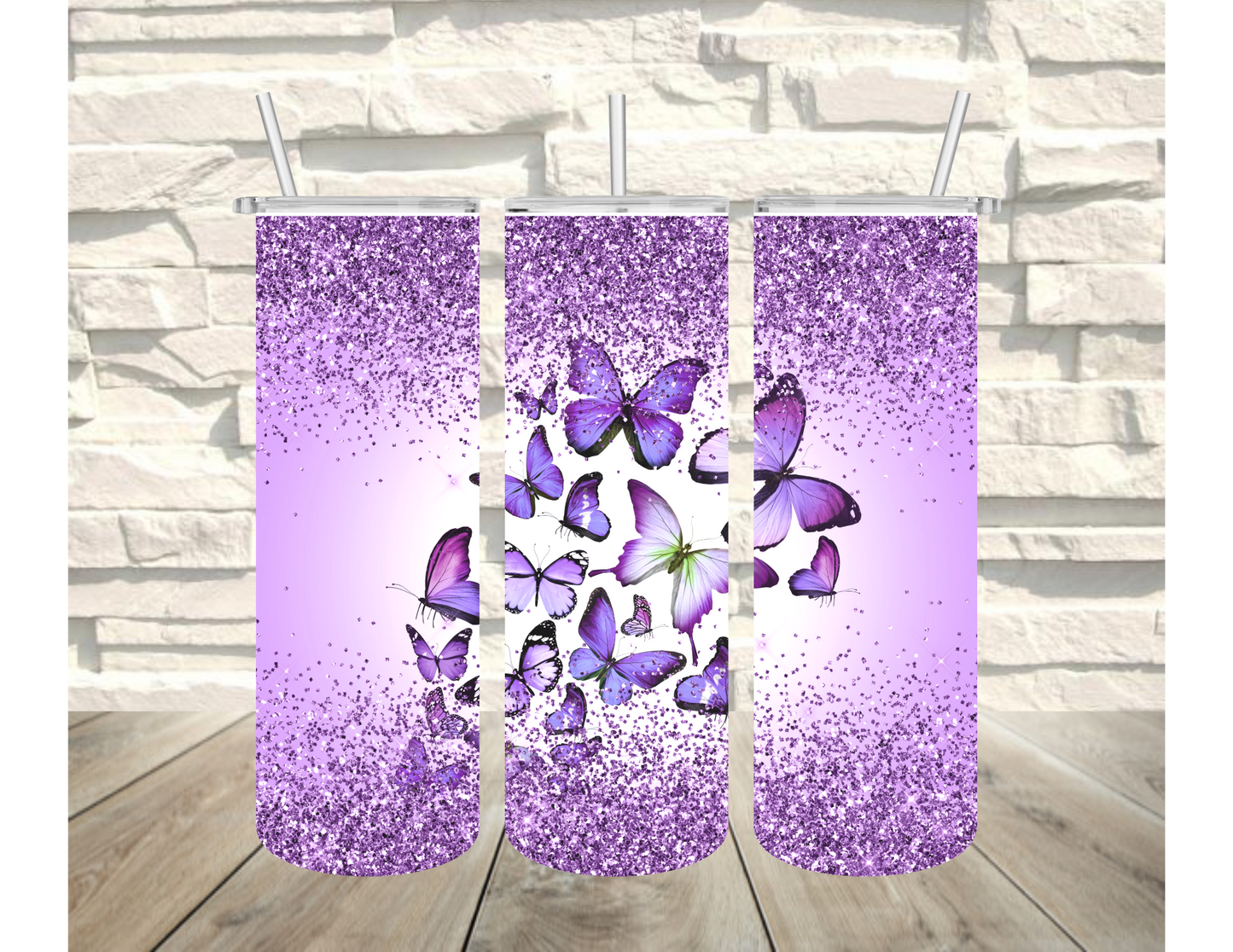 Purple Butterfly Tumbler