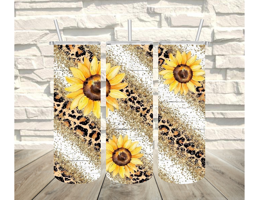 Sunflower Cheetah Print Tumbler